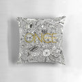 Soft, plush "Once Upon a Time" themed decorative pillow showcasing iconic elements from the beloved TV series.