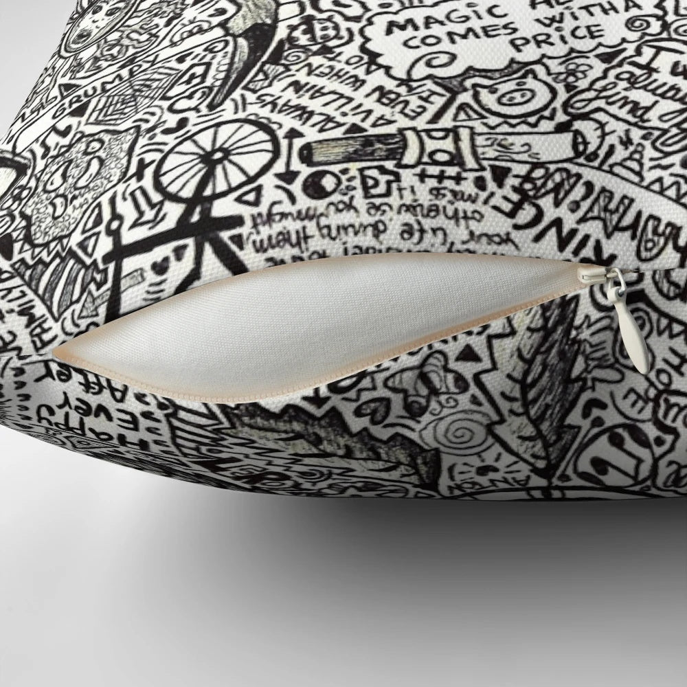Soft, plush "Once Upon a Time" themed decorative pillow showcasing iconic elements from the beloved TV series.
