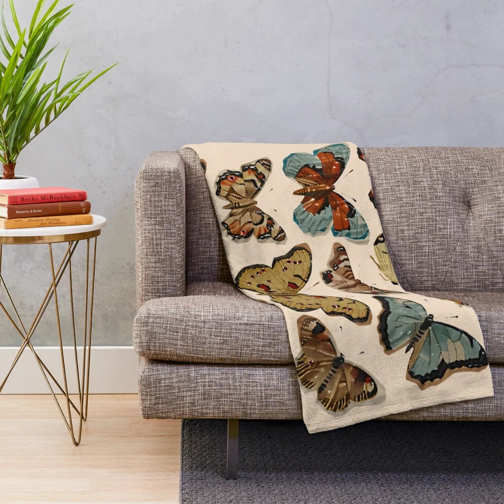 Soft and plush butterfly blanket in a colorful, spring-inspired design