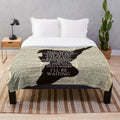 Peter Pan-inspired plush blanket featuring a vintage dictionary page design