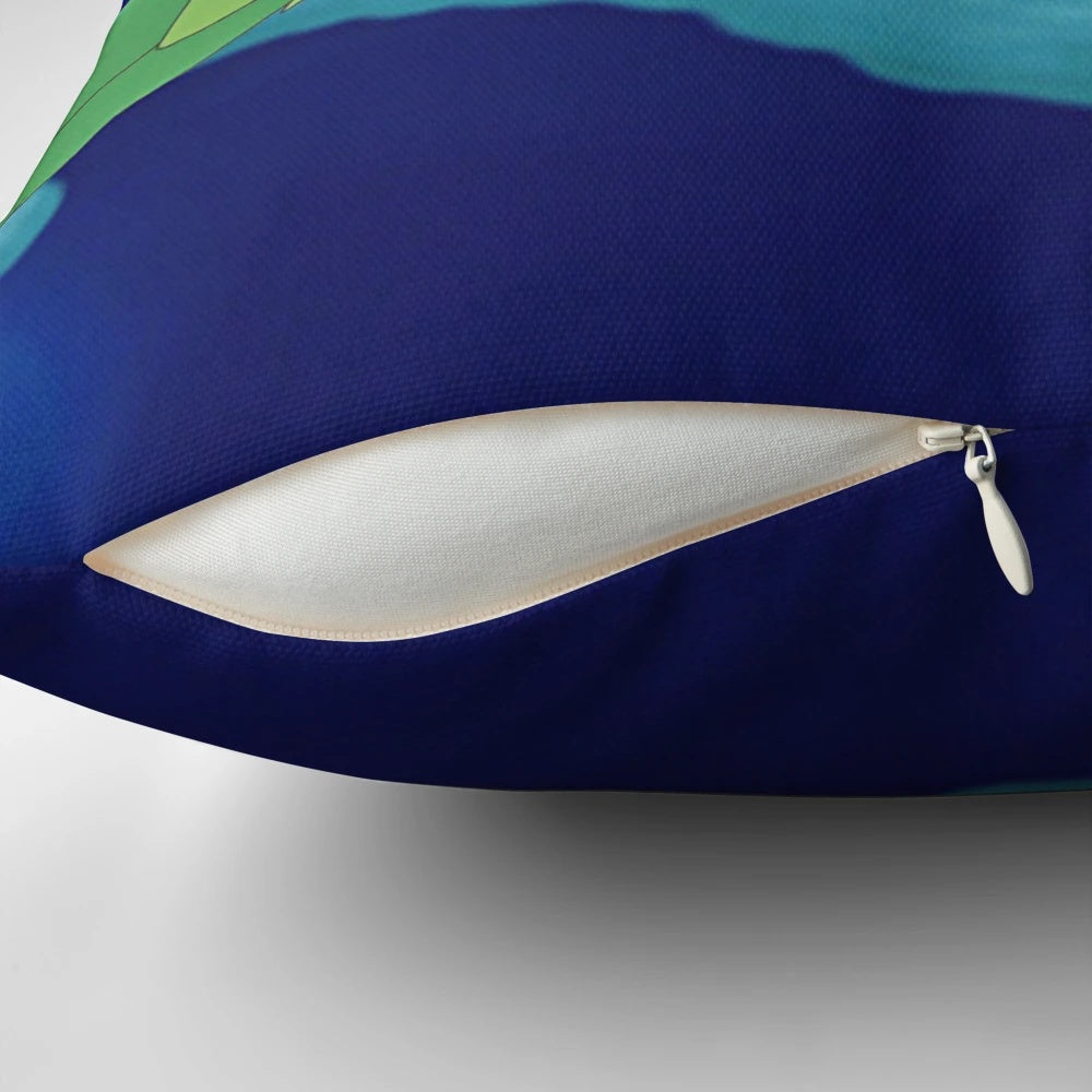 Whimsical Peter Pan themed decorative pillow with quote