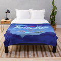 Cozy Peter Pan plush blanket with Tinkerbell and Neverland design