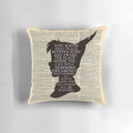 A whimsical throw pillow featuring an image of Peter Pan flying over a vintage dictionary page, perfect for fans of the fantasy movie.