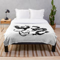 Phoenix and dragon plush blanket featuring mythical and legendary animals