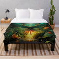 Cozy phoenix plush blanket featuring a mythical creature design