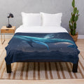 Plush blanket showcasing a variety of mythical sea creatures