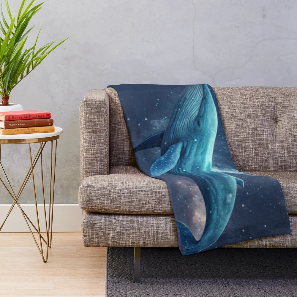 Plush blanket showcasing a variety of mythical sea creatures