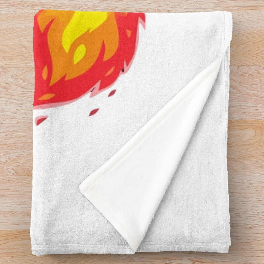 Plush blanket with a whimsical design of a legendary fox-like creature in a lush, magical forest setting.