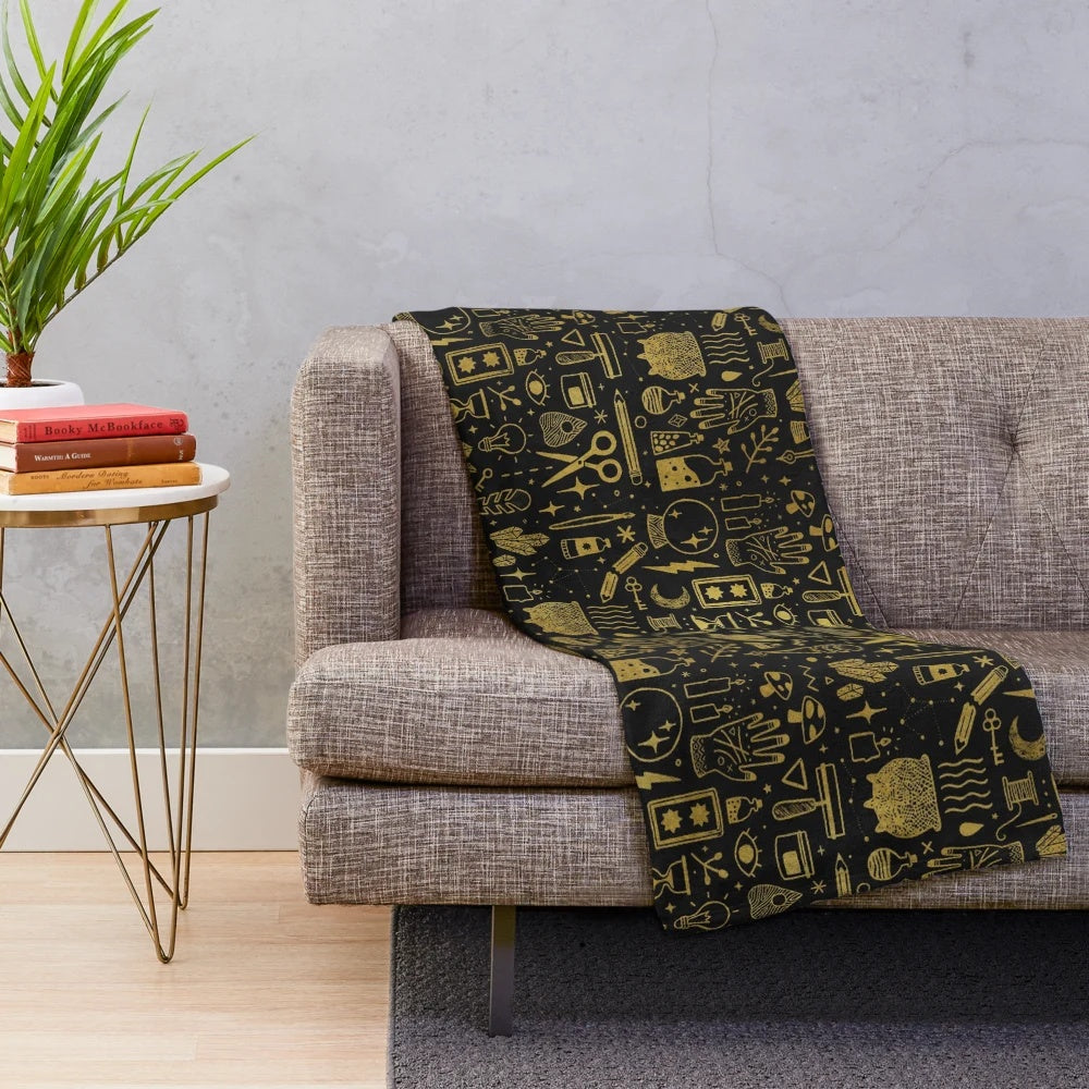 Magical plush blanket with mystical imagery