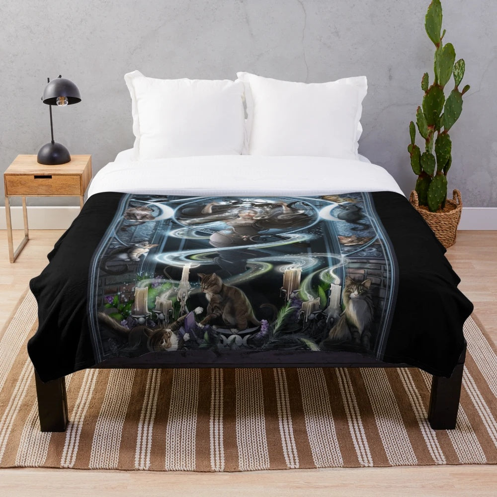 Plush blanket featuring the moon goddess Nyx from the House of Night series