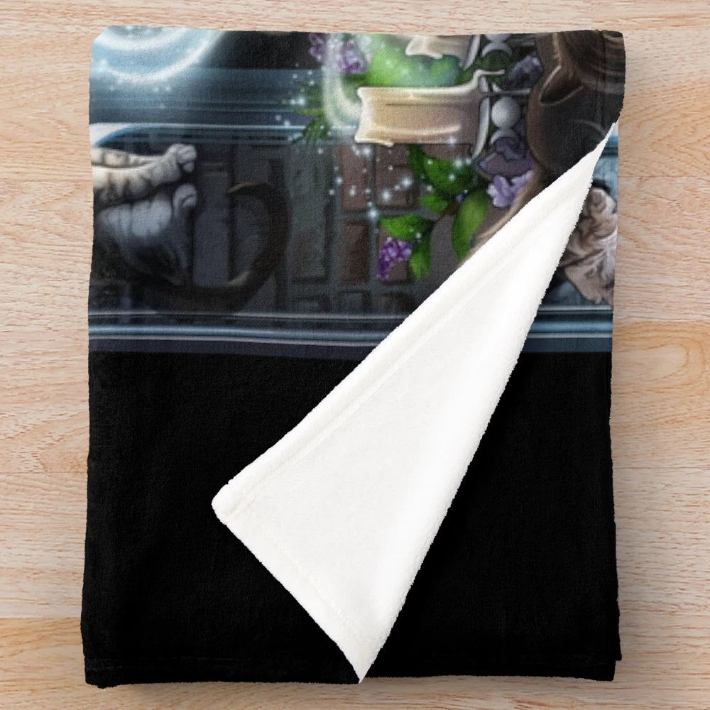 Plush blanket featuring the moon goddess Nyx from the House of Night series