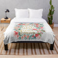 Plush blanket featuring a watercolor floral design inspired by Midsummer Night's Dream