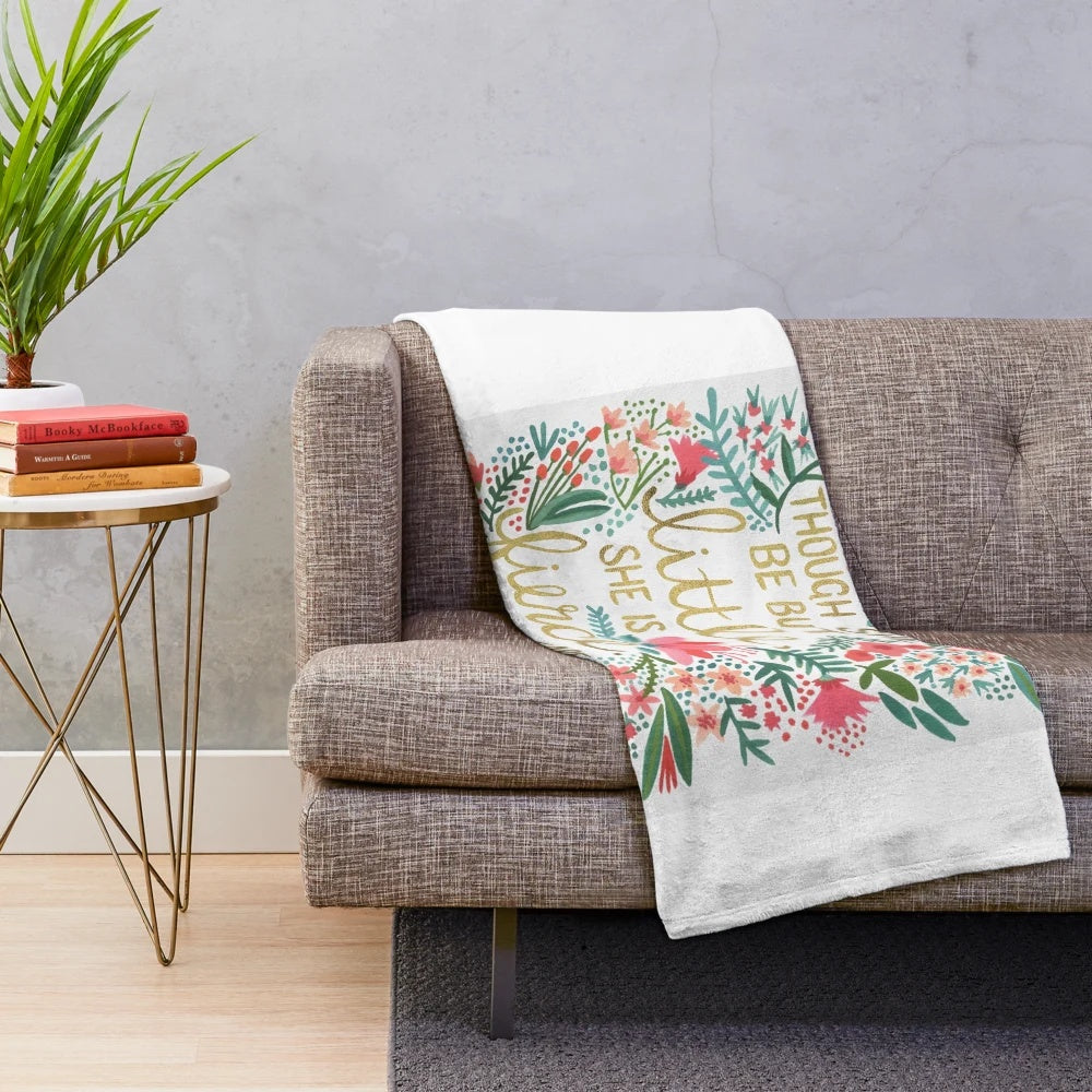 Plush blanket featuring a watercolor floral design inspired by Midsummer Night's Dream