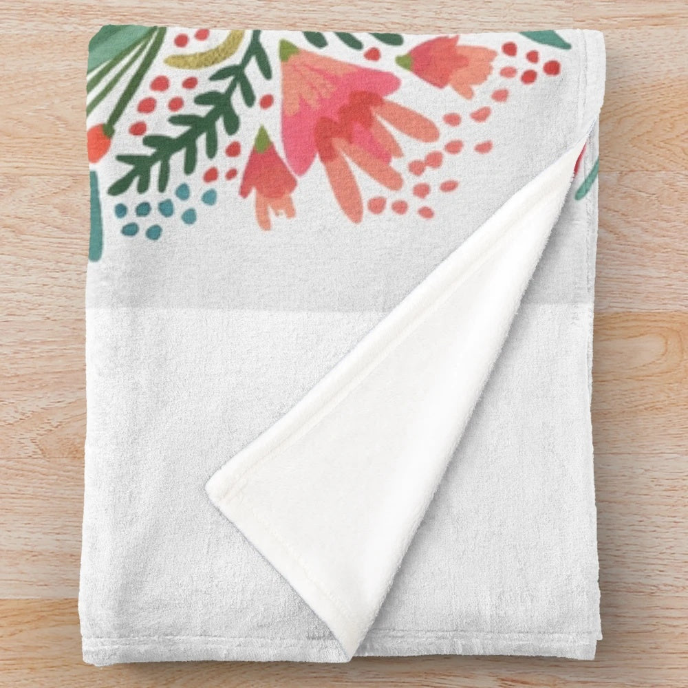 Plush blanket featuring a watercolor floral design inspired by Midsummer Night's Dream