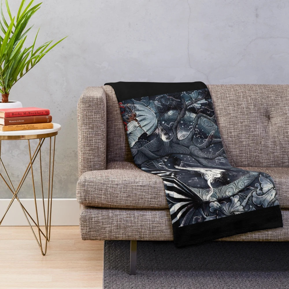 Plush blanket featuring a dreamy circus-themed design
