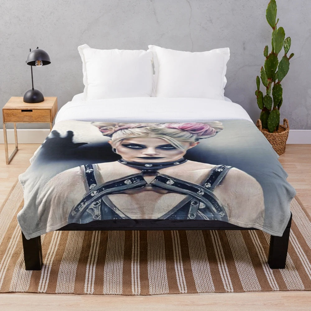 Plush blanket featuring a captivating evil stare design