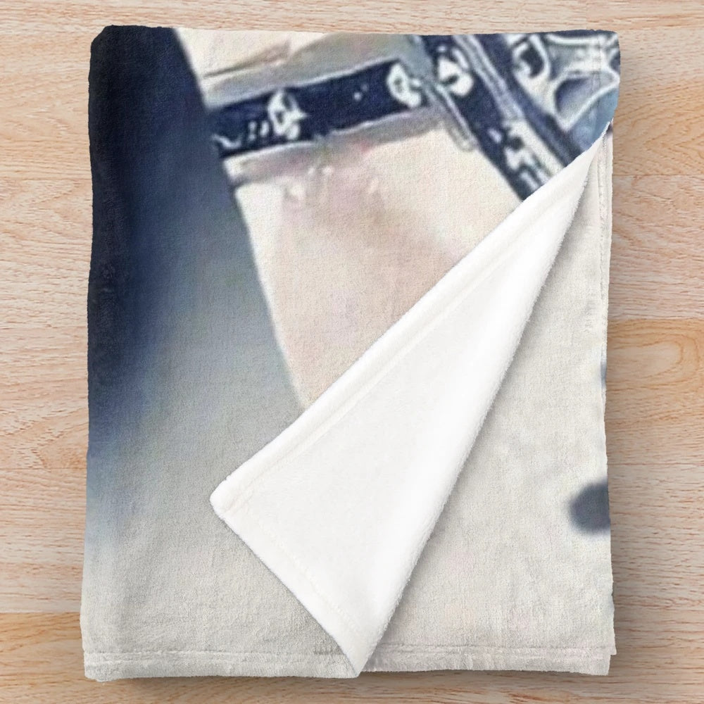 Plush blanket featuring a captivating evil stare design