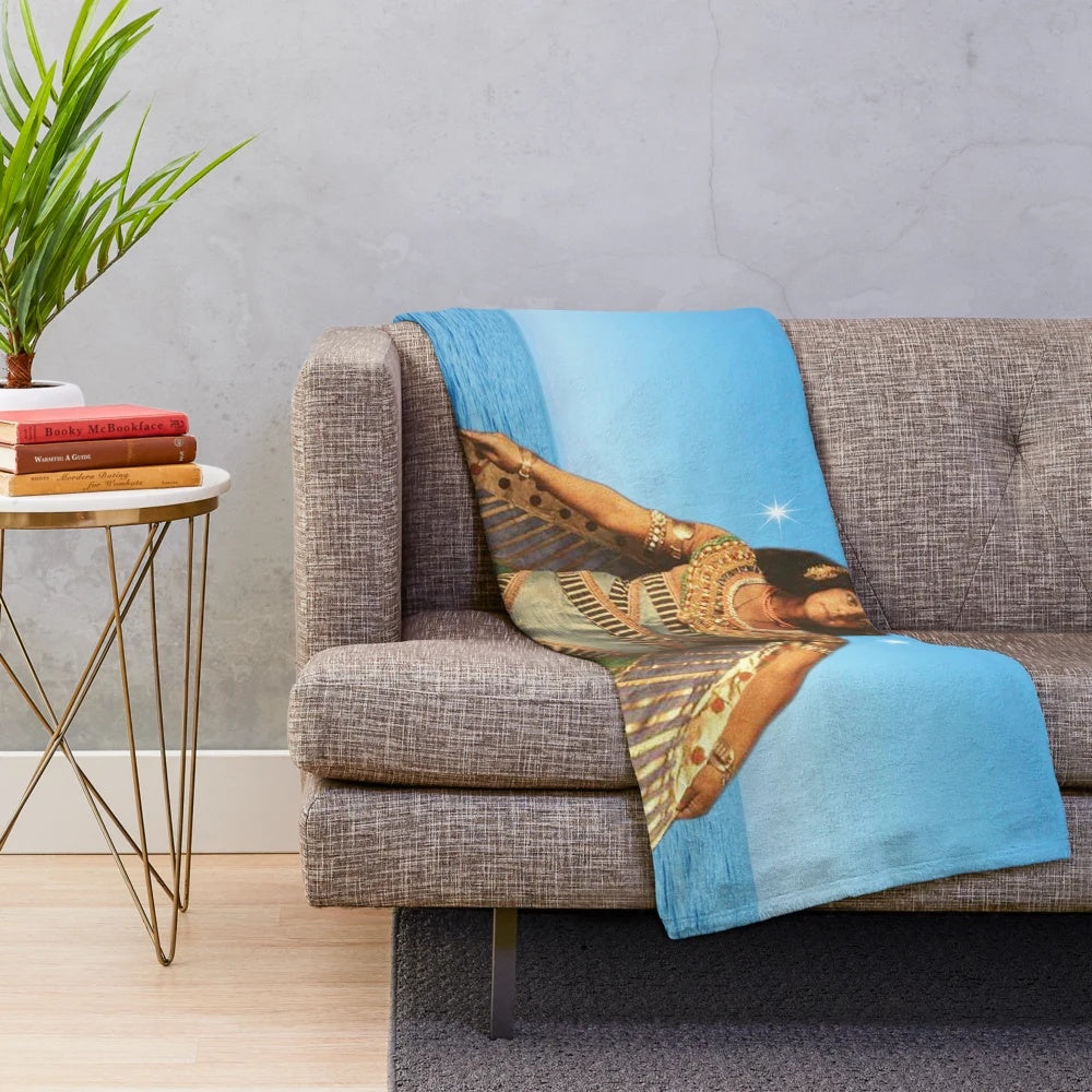 Mystical priestess plush blanket with celestial and enchanting design