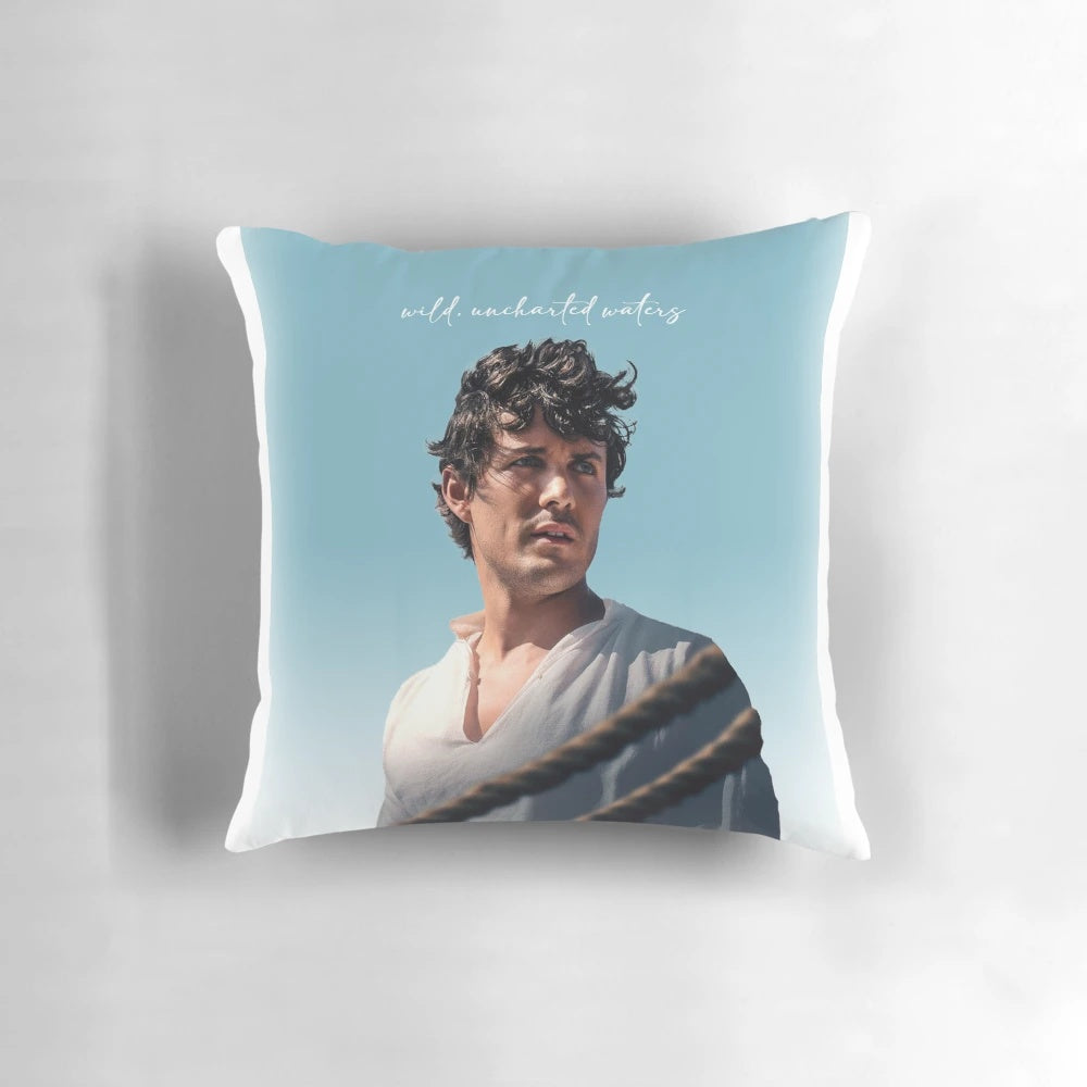 Prince Eric-inspired throw pillow with a fantasy ocean design