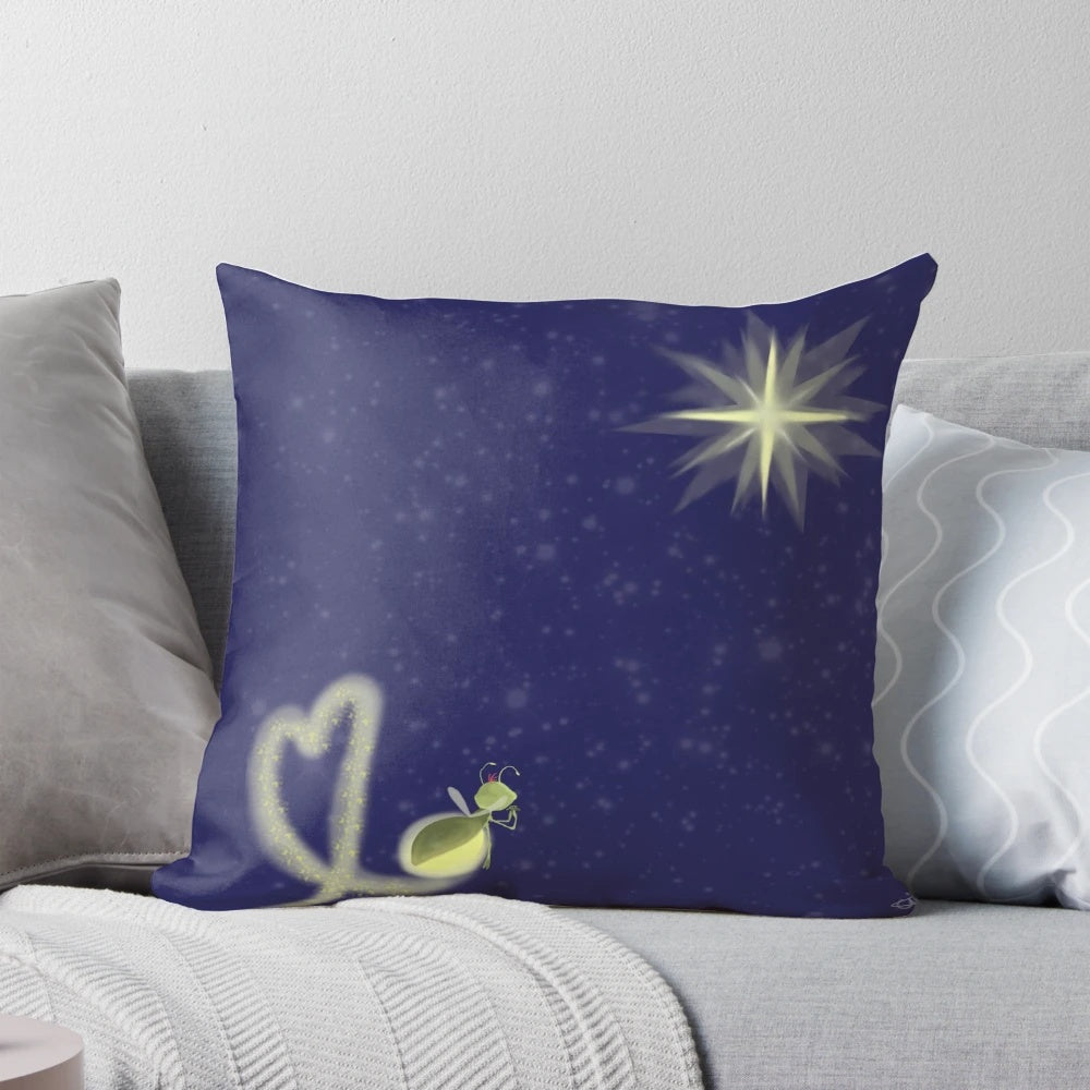 A pillow featuring the characters Ray and Evangeline from the Disney movie The Princess and the Frog