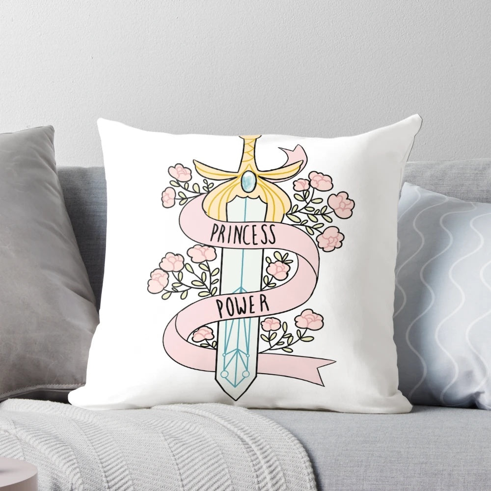 Plush pink pillow featuring the iconic character She-Ra from the Netflix cartoon series