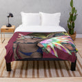 Punk fairy plush blanket with colorful abstract patterns