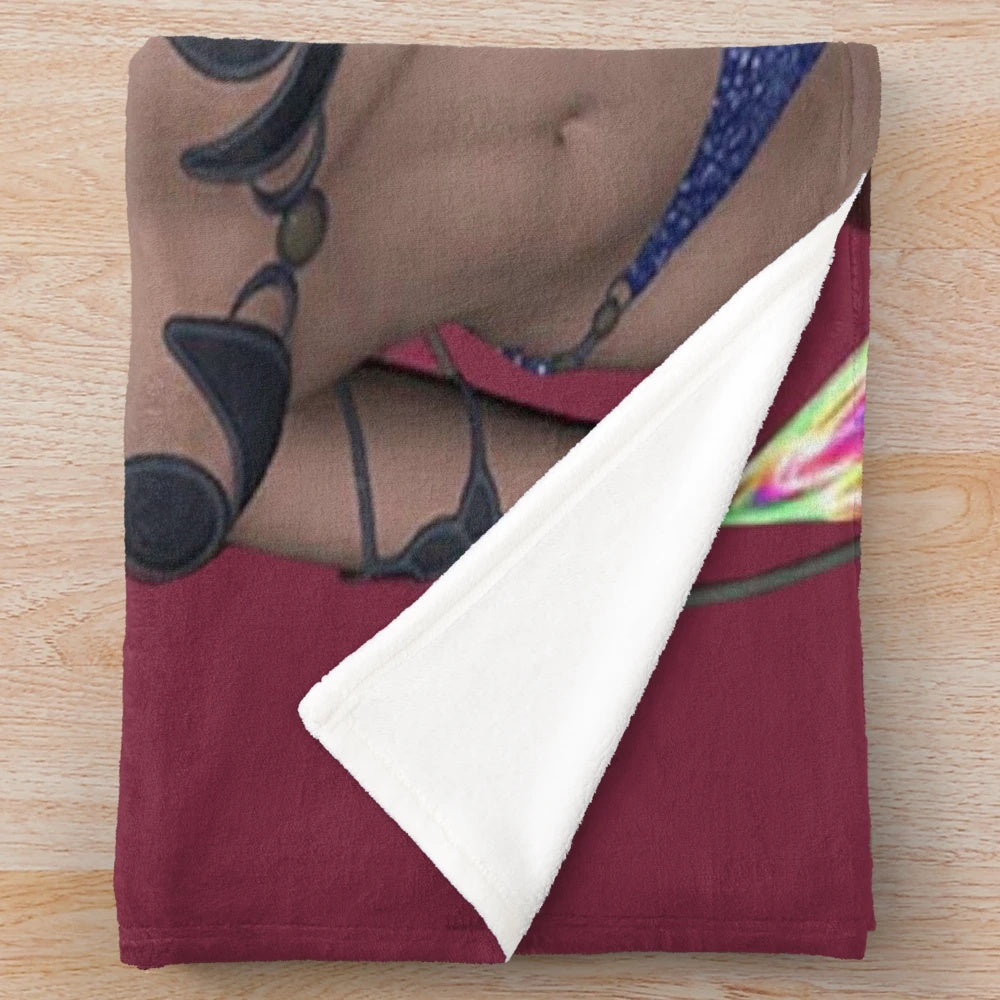Punk fairy plush blanket with colorful abstract patterns