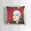 Vibrant Queen of Hearts Pillow inspired by the Tim Burton Alice in Wonderland movie