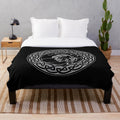 Raven plush blanket with Celtic knot design