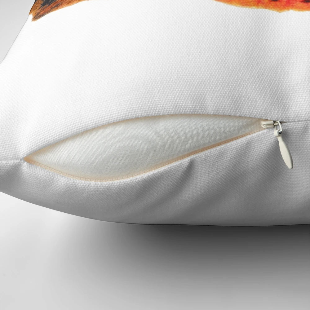 Vibrant red admiral butterfly on a nature-inspired pillow design