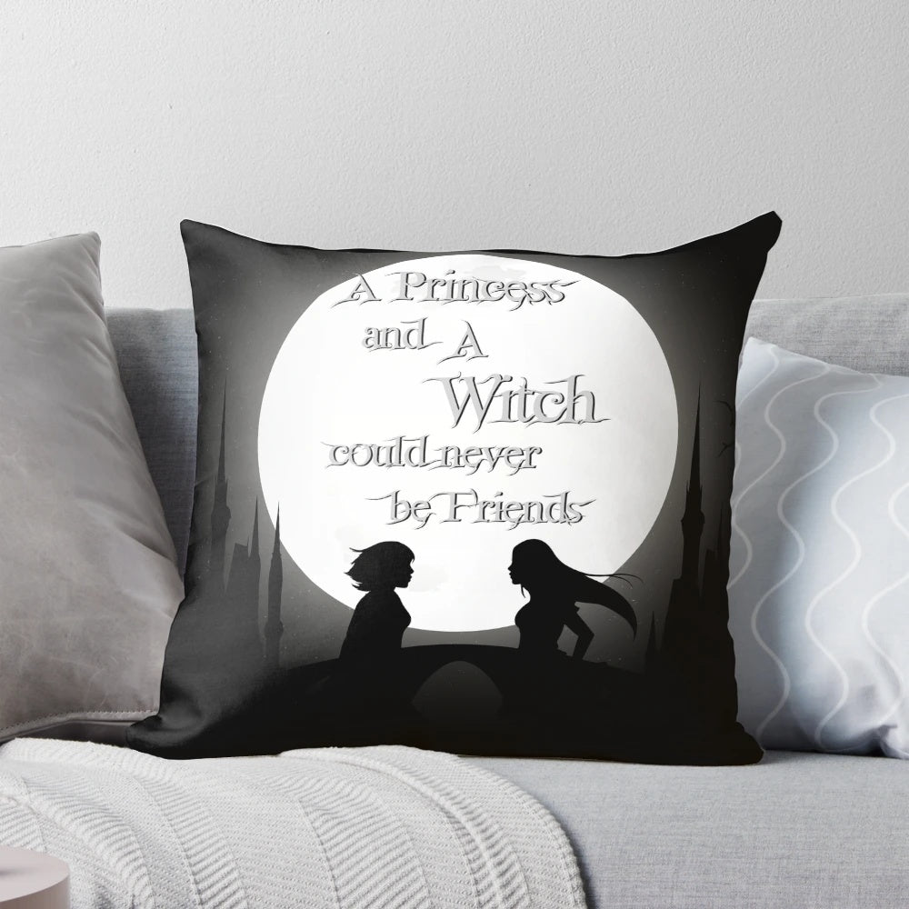 Soft, cozy pillow featuring the "School for Good and Evil" book series design