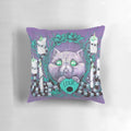 Pillow with a ghostly cat image, perfect for a spooky seance