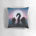 Silent Friends Pillow featuring a magical underwater scene with mermaid, dragon, and seasnake under the night sky