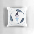 Decorative pillow featuring the magical creatures and setting from the animated film "Song of the Sea