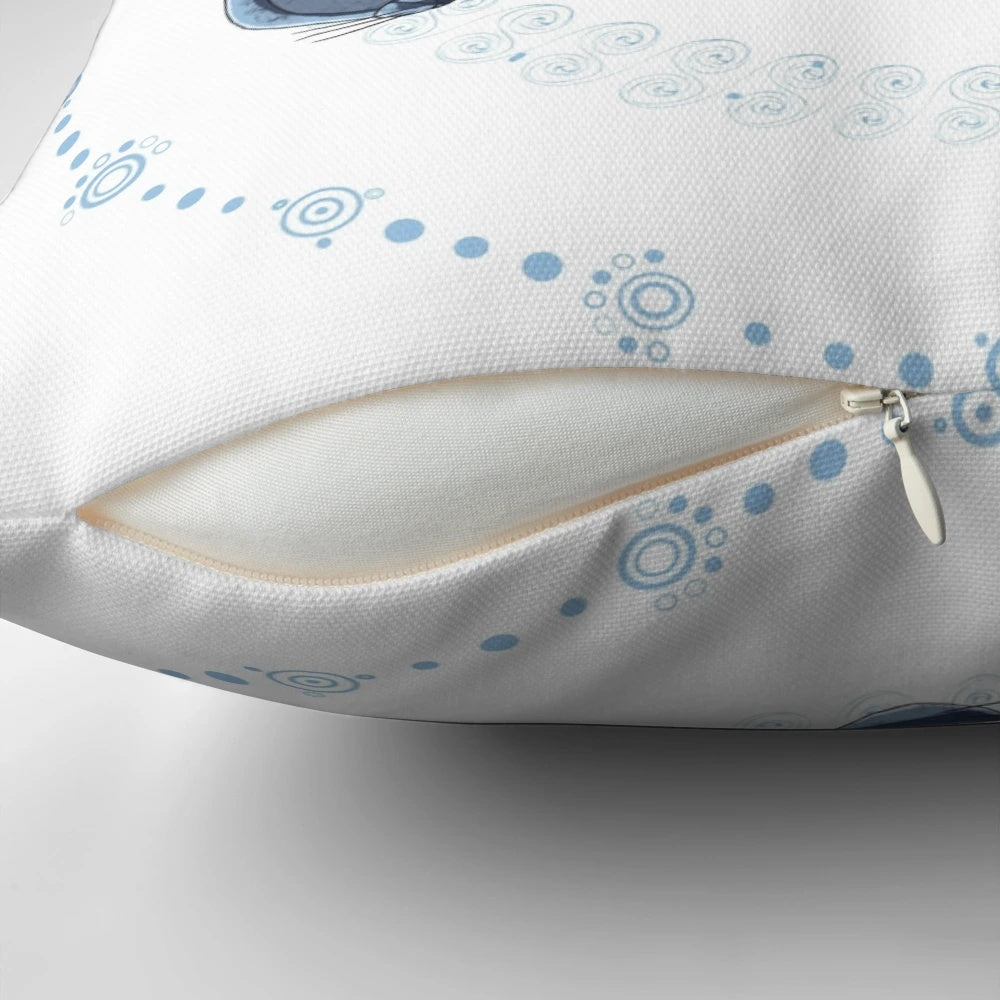 Decorative pillow featuring the magical creatures and setting from the animated film "Song of the Sea