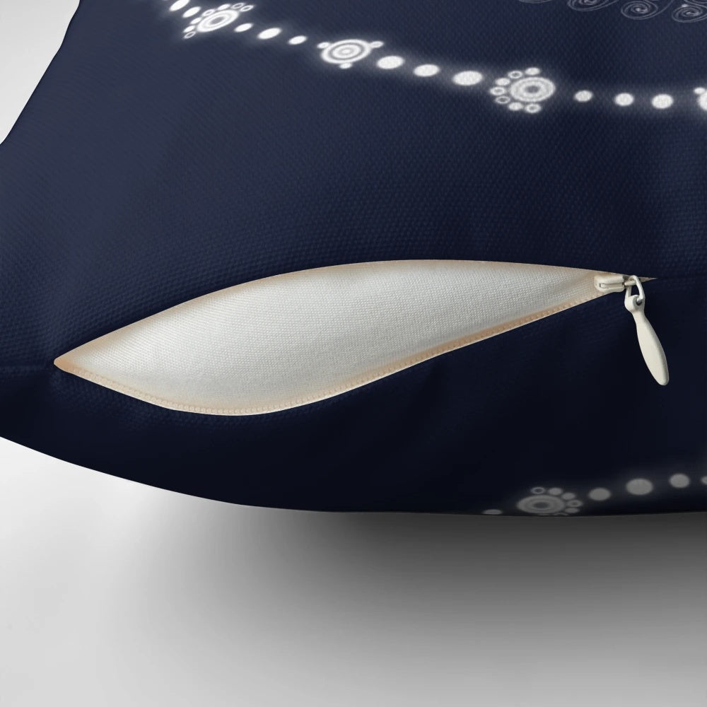 A colorful throw pillow featuring the mythical selkie and seals from the animated film 'Song of the Sea