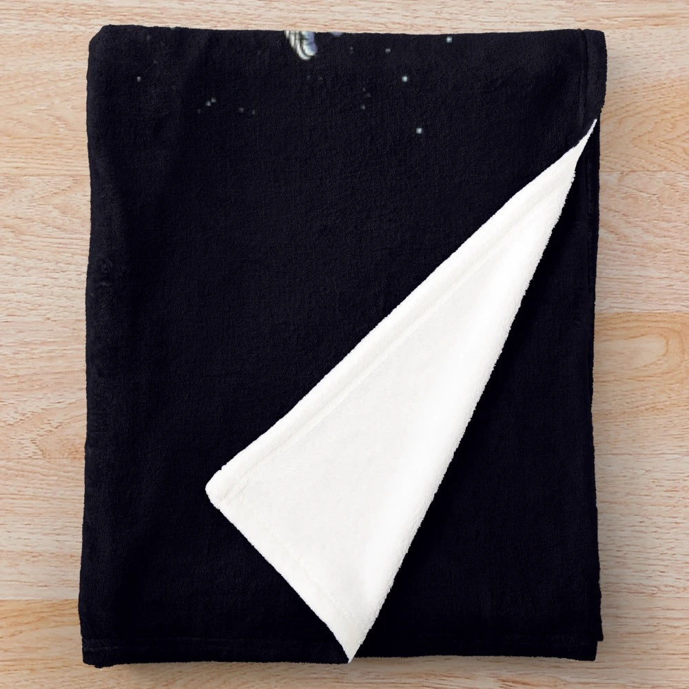 Space travel plush blanket featuring a dreamlike cosmic landscape