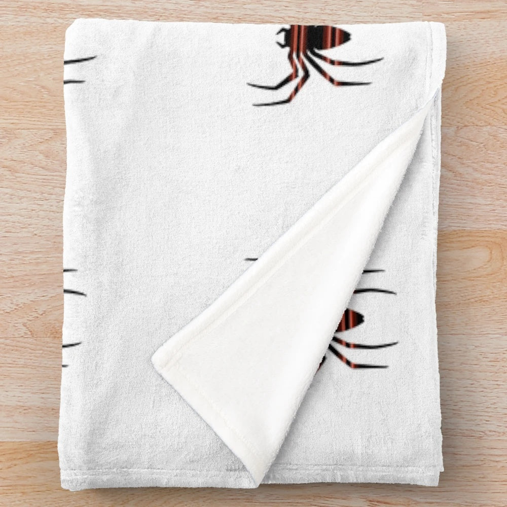 Artistic spider plush blanket with colorful, abstract design