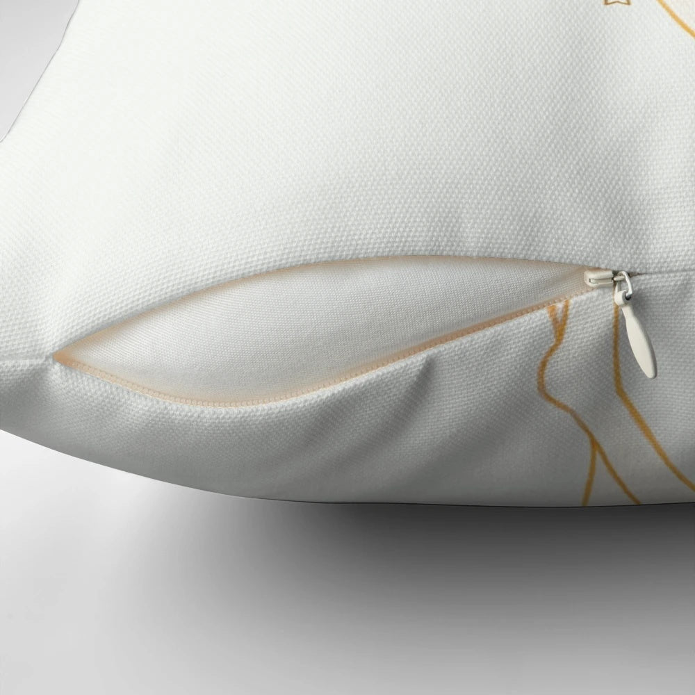 Soft, floral-patterned pillow with a serene spring moon design, perfect for adding natural beauty to any bedroom or living space.