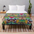 Stained glass window pattern plush soft blanket
