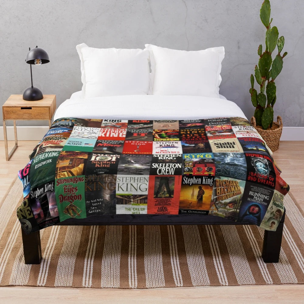 Stephen King Book Cover Collage Plush Blanket
