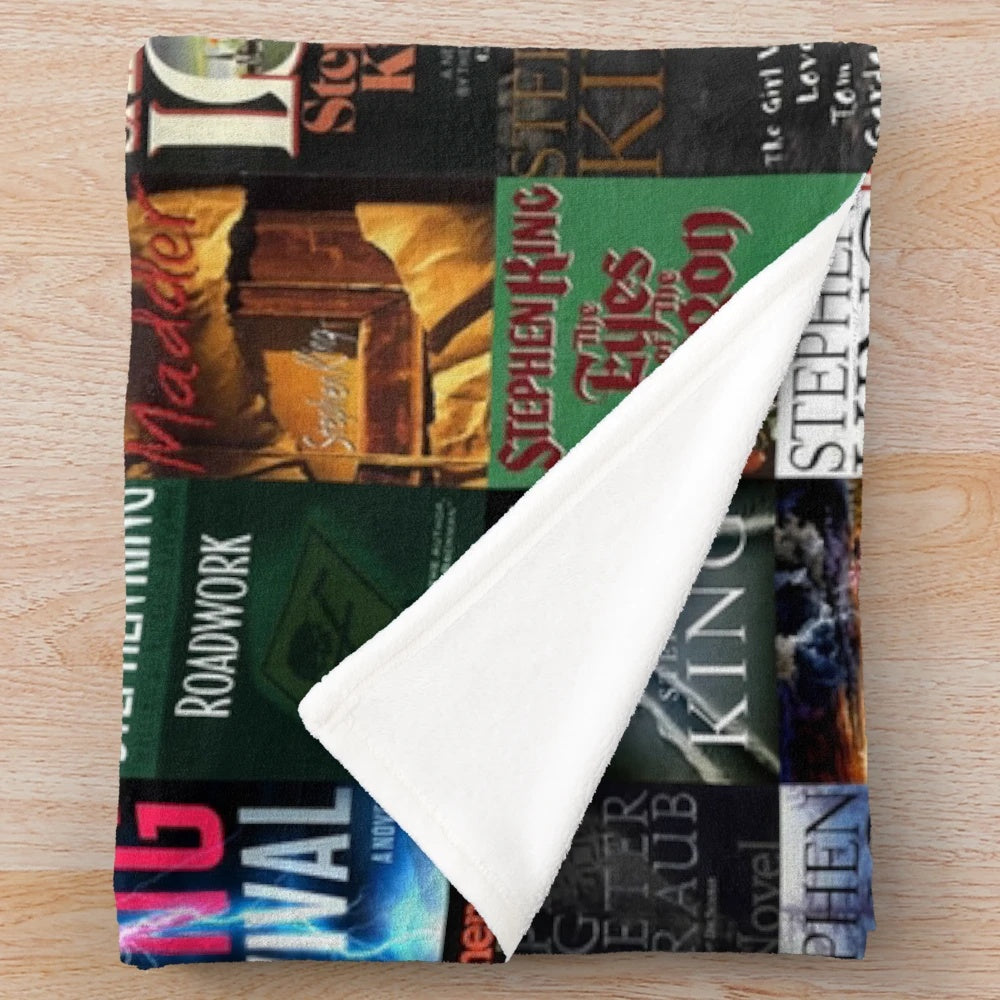 Stephen King Book Cover Collage Plush Blanket