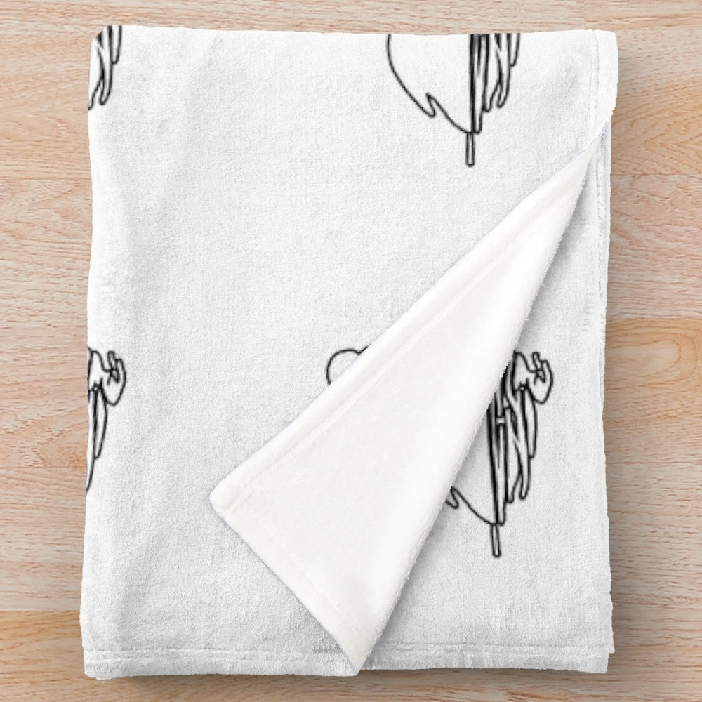 Soft, plush swan-themed blanket featuring a beautiful, abstract animal art design