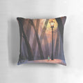 Cozy "The Lion, The Witch and The Wardrobe" themed pillow featuring characters from the Chronicles of Narnia fantasy series