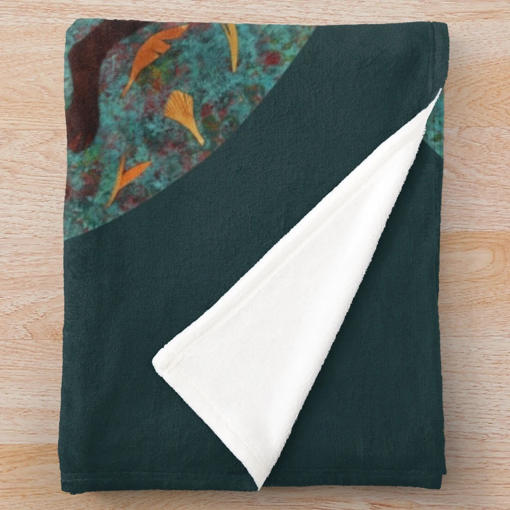 Three Hares Plush Blanket with Folklore Inspired Design