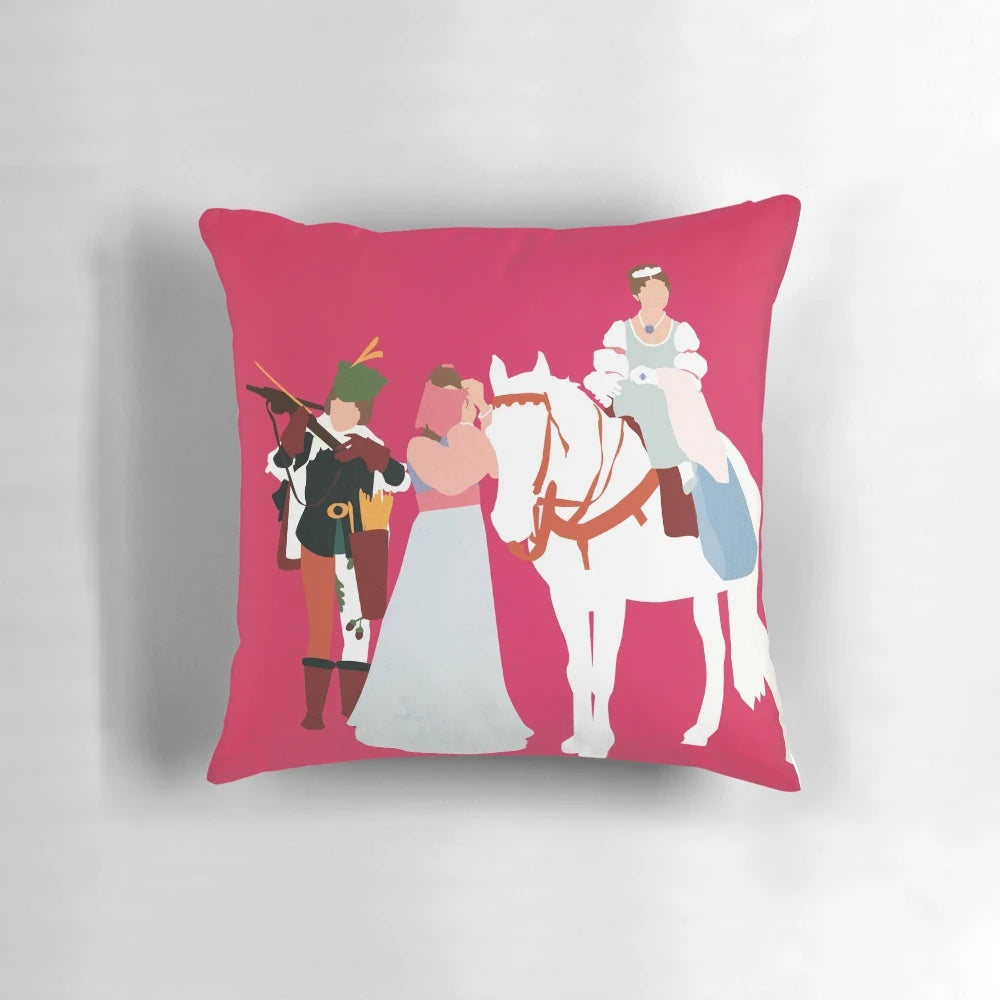 Soft and cozy pillow featuring the iconic Three Hazelnuts for Cinderella fairytale design.