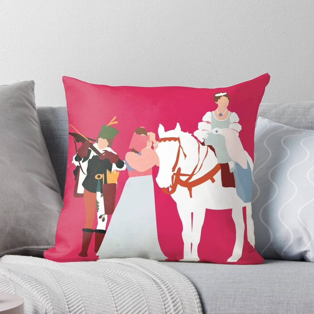 Soft and cozy pillow featuring the iconic Three Hazelnuts for Cinderella fairytale design.