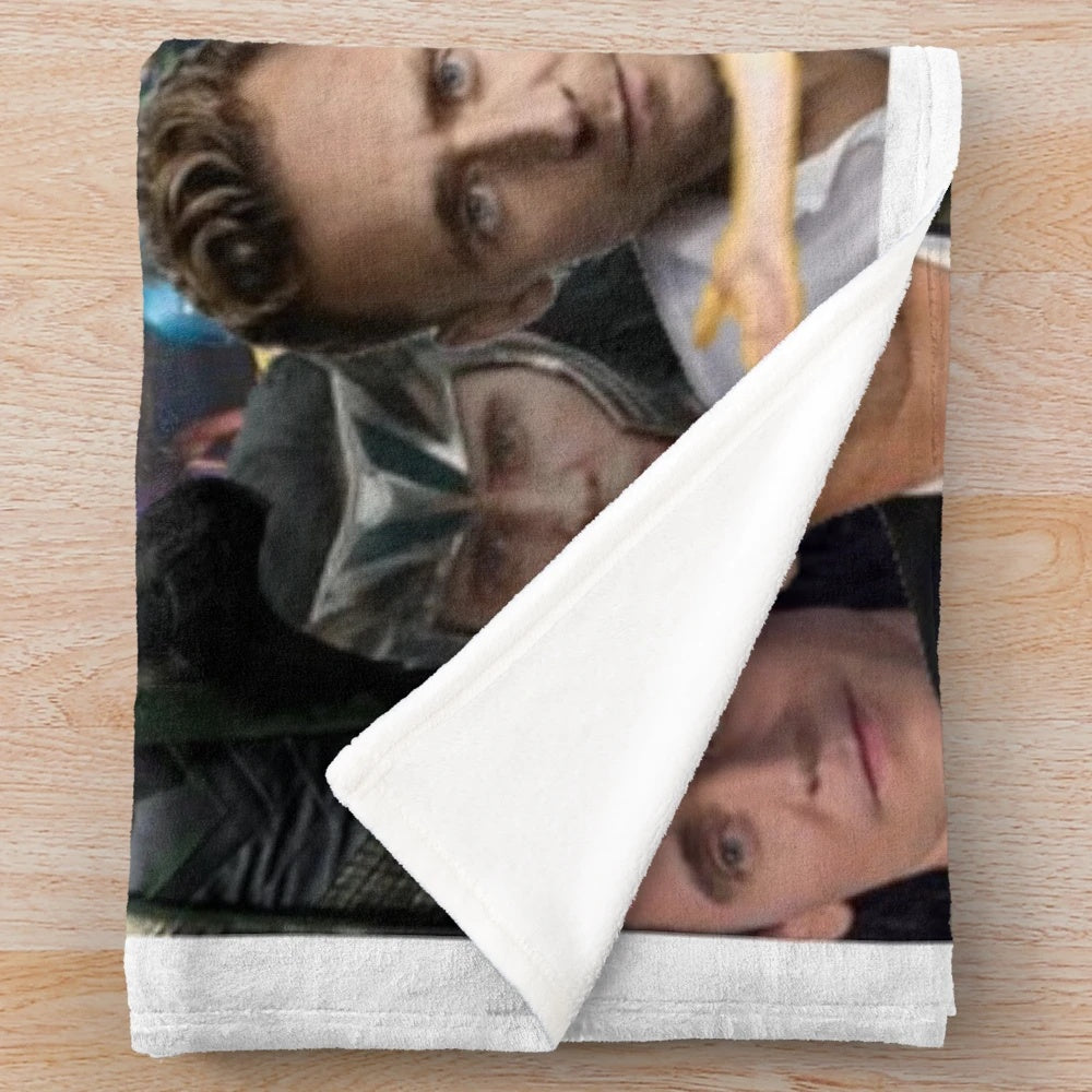 Tom Hiddleston collage design on a soft and cozy plush blanket