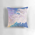 Decorative pillow featuring a whimsical unicorn swimming in a vibrant ocean scene, inspired by the classic fantasy novel "The Last Unicorn".