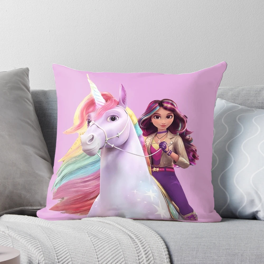 Soft, plush pillow featuring a whimsical unicorn design for a magical touch to any room.